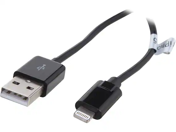 Front. Nippon Labs - Nippon Labs USB-LI-3BK 3ft MFi Certified Lightning to USB Cable - Black for iPhone, iPad, iPod.