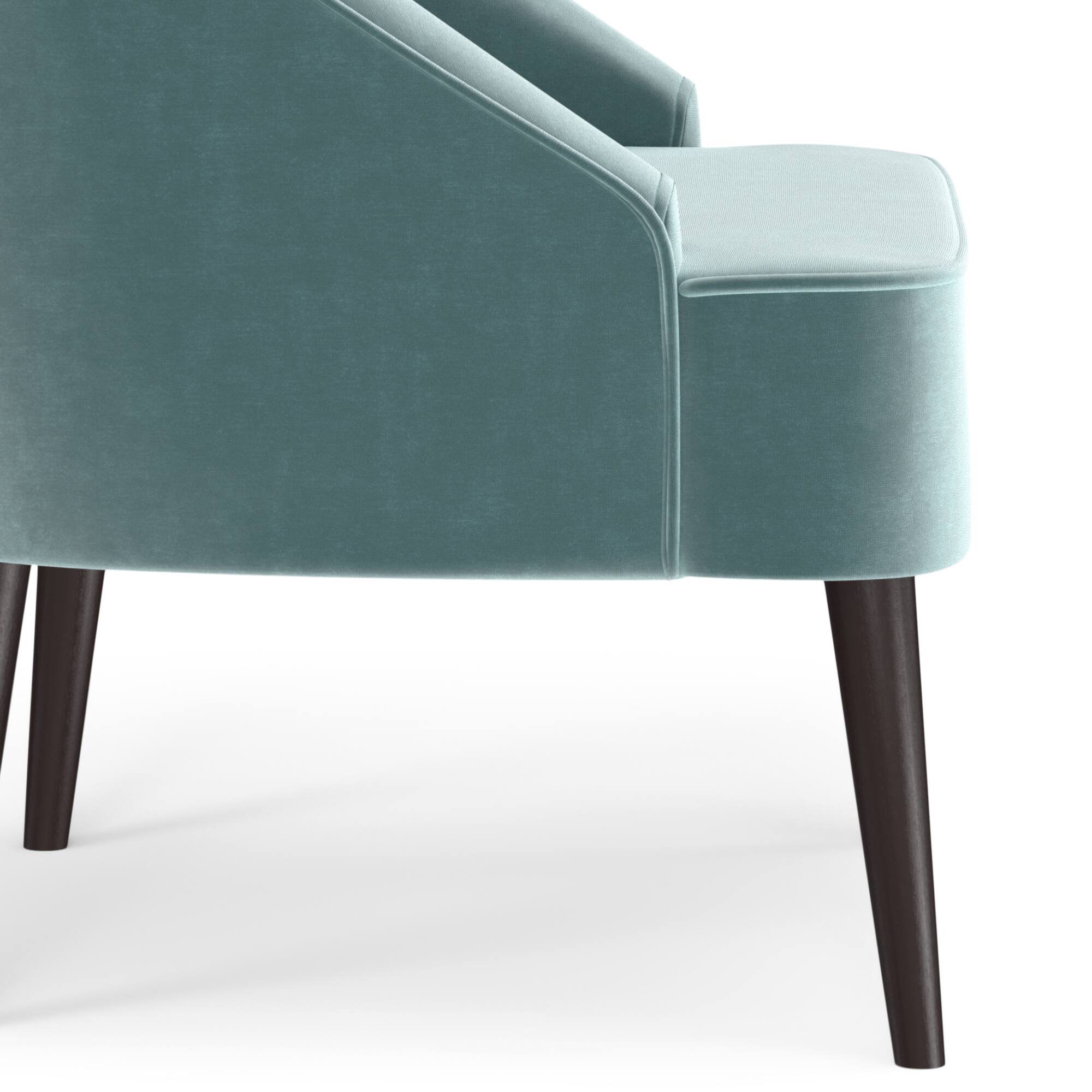 Alt View 1. Simpli Home - Harrah 33 inch Wide Contemporary Accent Chair in Seafoam Blue Velvet fabric - Seafoam Blue.
