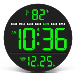Dazzed Corner - Digital Wall Clock with LED Display, Electric Wall Clock - Green