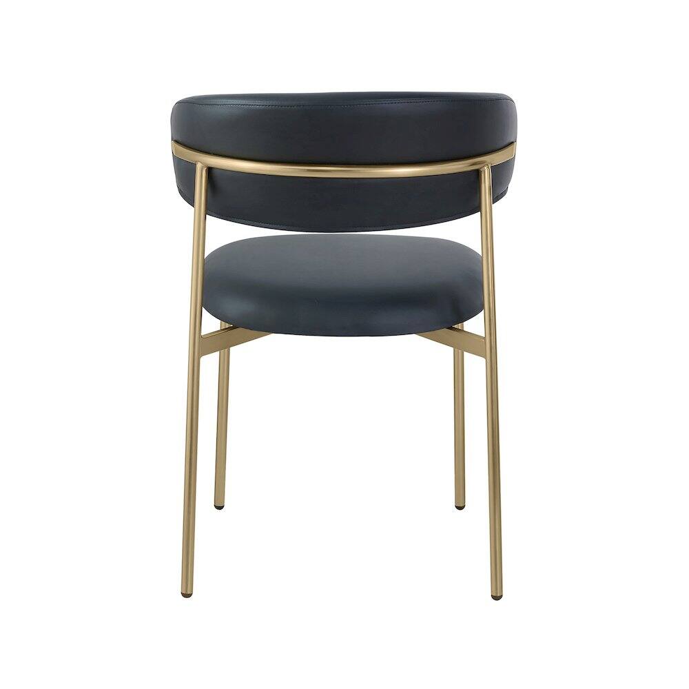 Alt View 1. Meridian Furniture - Lupita Black Vegan Leather Dining Chair, Set of 2 - Black.
