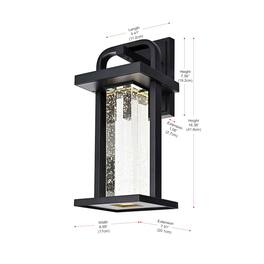 Elegant Lighting - Uriah 16 inch LED Outdoor Wall sconce in Black - Black And Clear