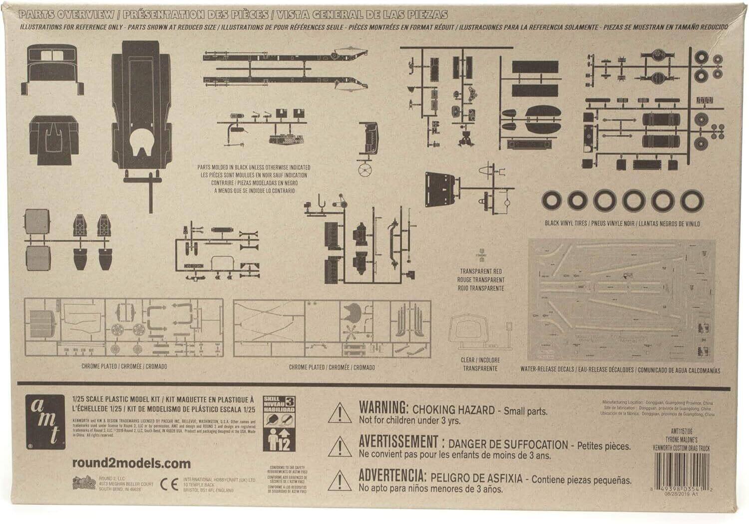 **PARTS OVERVIEW / PRÉSENTATION DES PIÈCES / VISTA GENERAL DE LAS PIEZAS**

ILLUSTRATIONS FOR REFERENCE ONLY - PARTS SHOWN AT REDUCED SIZE / ILLUSTRATIONS DE POUR RÉFÉRENCES SEULEMENT - PIECES MONTREES EN FORMAT RÉDUIT / ILUSTRACIONES PARA LA REFERENCIA SOLAMENTE - PIEZAS SE MUESTRAN EN TAMAÑO REDUCIDO

PARTS MOULÉES EN NOIR SAUF INDICATION CONTRAIRE / LES PIÈCES SONT MOULÉES EN NOIR SAUF INDICATION CONTRAIRE / PIEZAS MOLDEADAS EN NEGRO A MENOS QUE SE INDIQUE CONTRARIO

- BLACK VINYL TIRES / PNEUS VINYLE NOIR / LLANTAS NEGROS DE VINILO
- TRANSPARENT RED / ROUGE TRANSPARENTE / ROJO TRANSPARENTE
- CHROME PLATED / CHROMÉE / CROMADO
- CLEAR / INCOLORE TRANSPARENTE

**1/25 SCALE PLASTIC MODEL KIT / KIT MAQUETTE EN PL