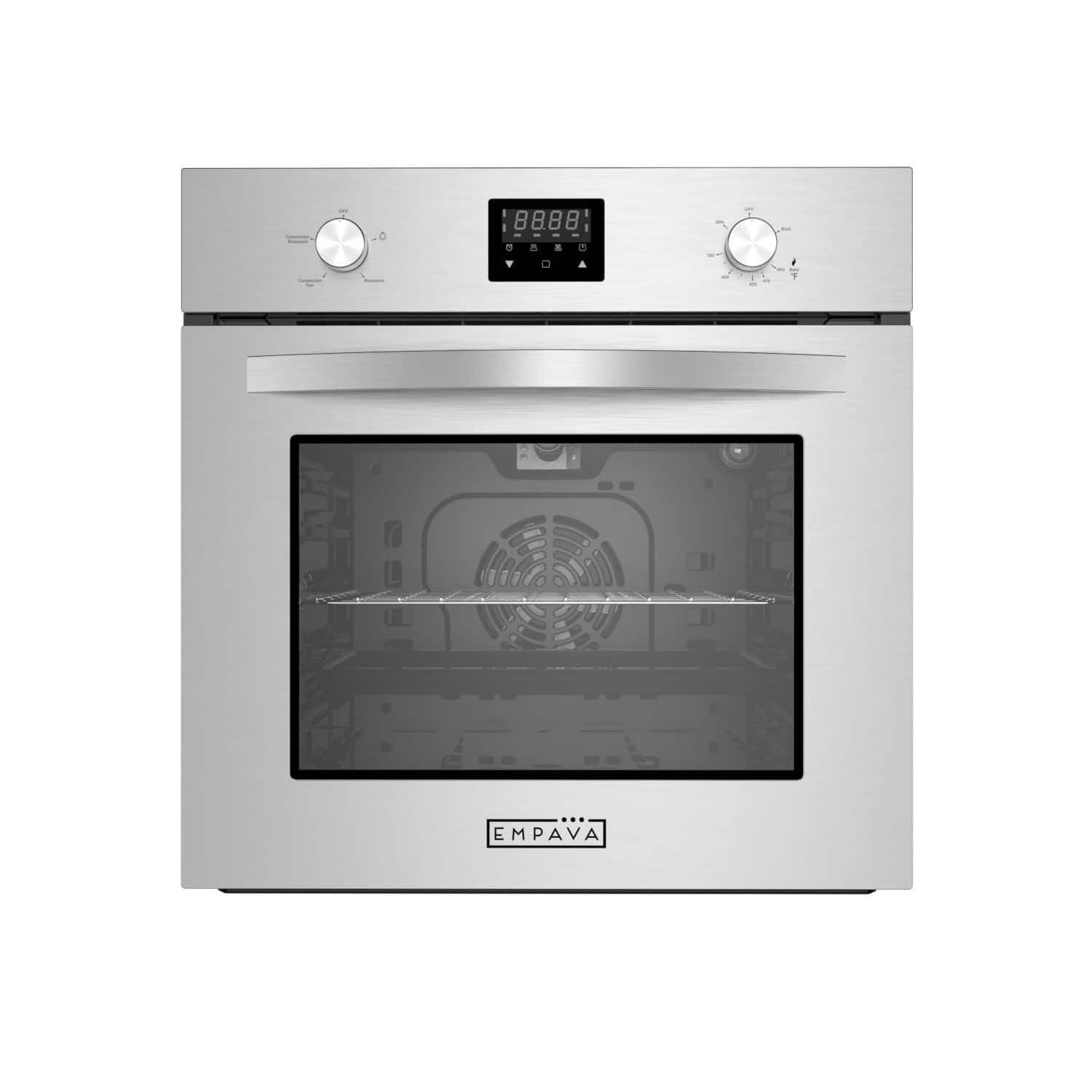 Empava - 24 in. Liquid Propane Gas Single Wall Oven 2.3 cu. ft. Capacity Kitchen Compact Convection Oven - Stainless steel