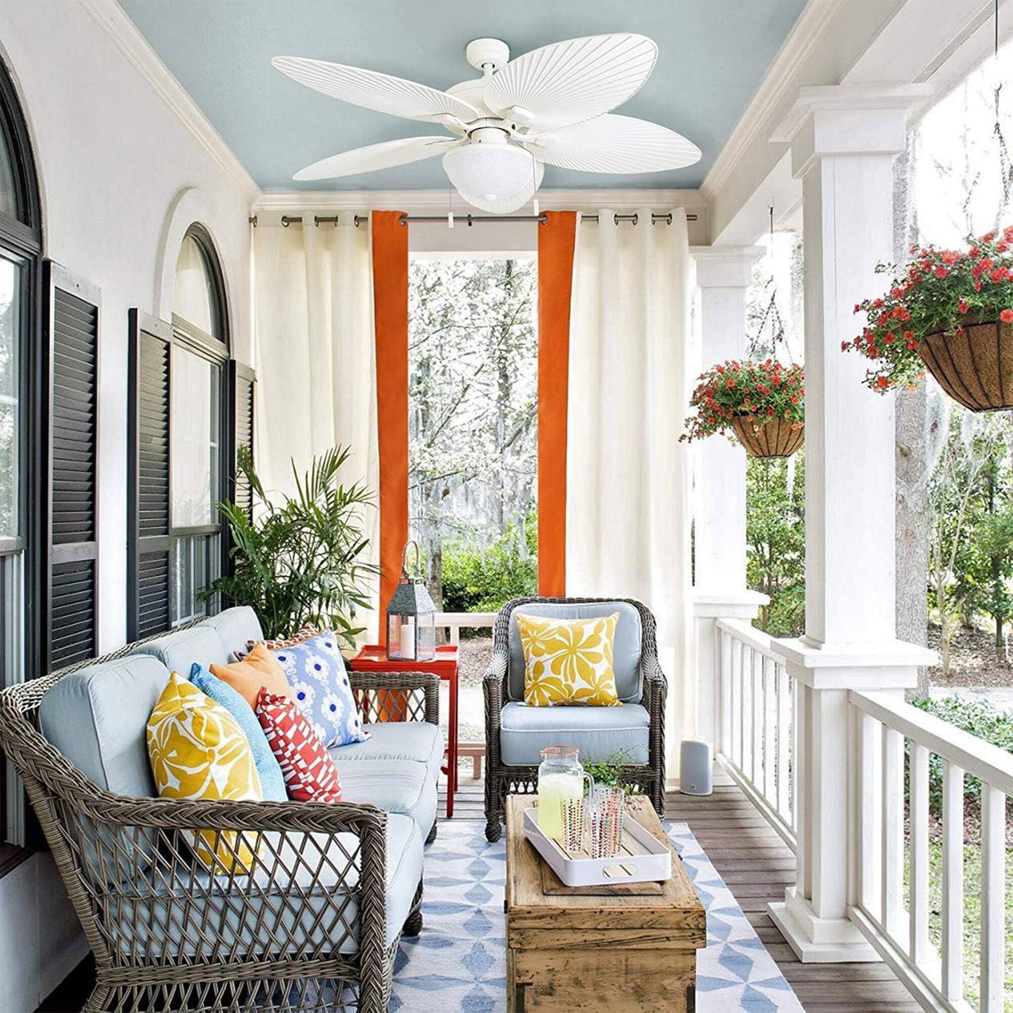 Alt View 6. Honeywell - Honeywell Inland Breeze 52" Tropical Indoor Outdoor Ceiling Fan w/ Light, White - White.