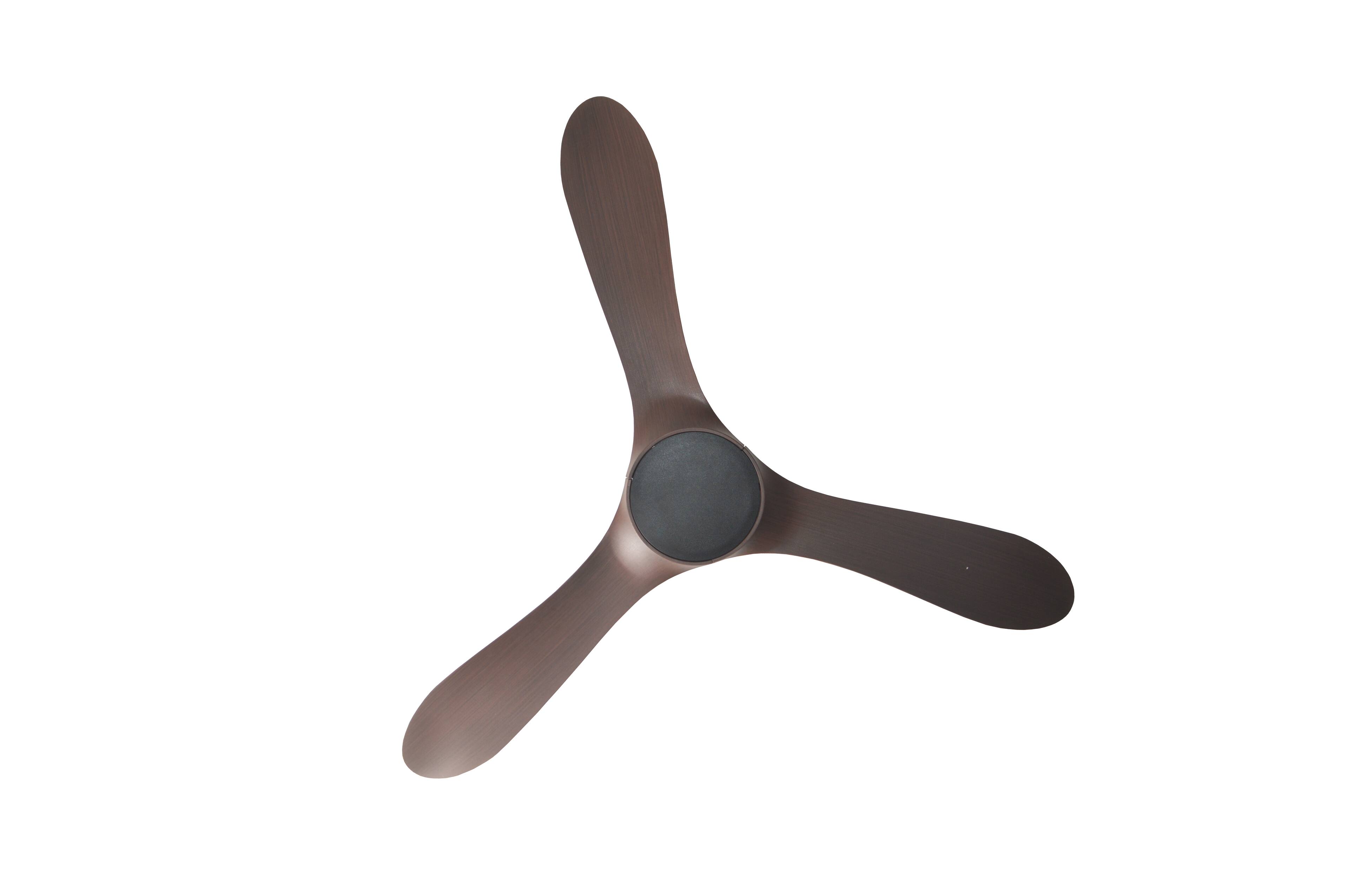 Alt View 3. ENLIGHT - 56" Smart Ceiling Fan, IP66 Outdoor/Coastal, Weather Resist, Efficient + Quiet DC Motor, Reverse Mode, Matter, 3 Blades - Walnut Woodgrain.