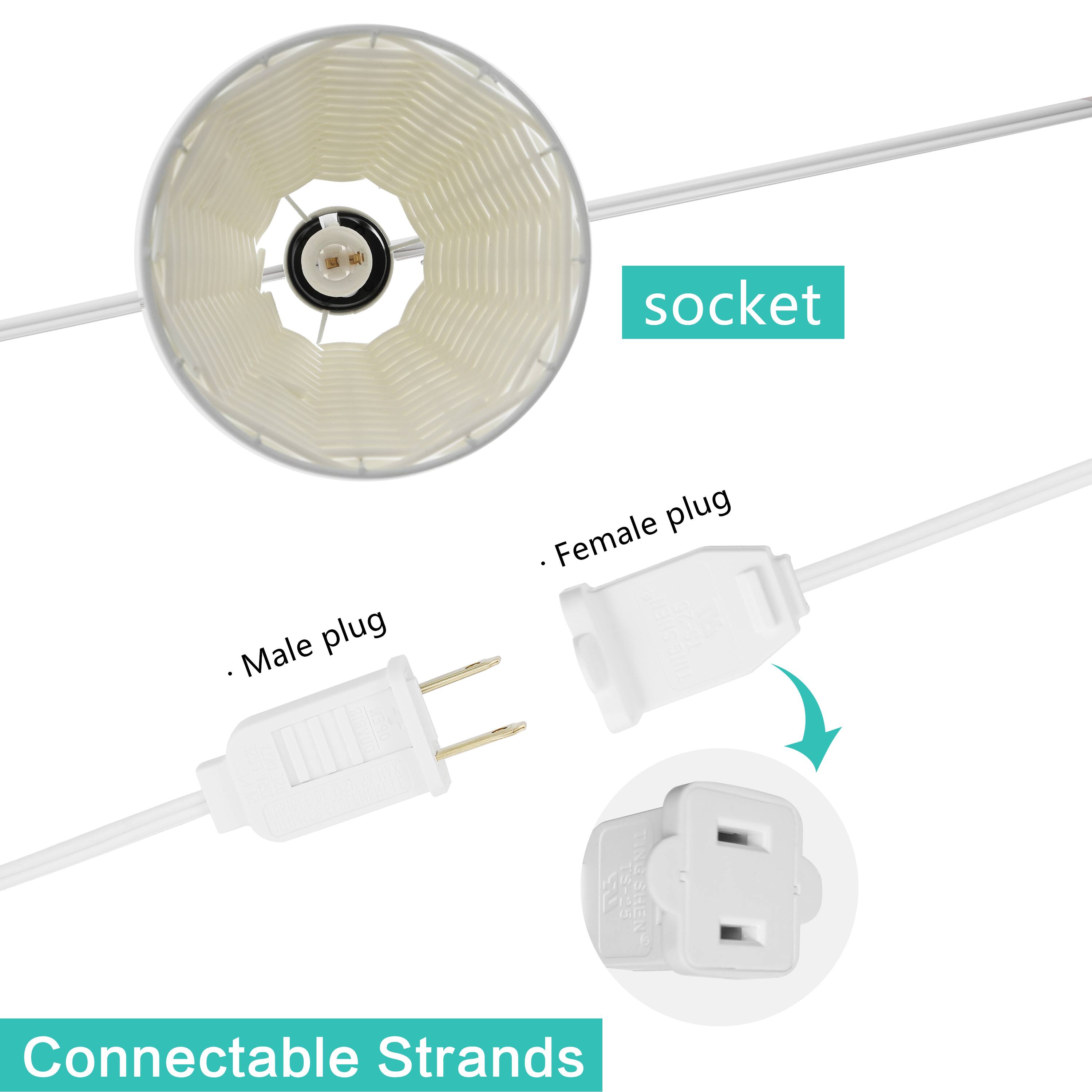 socket Male plug Female plug R6-S. TINUSHEN- Connectable Strands