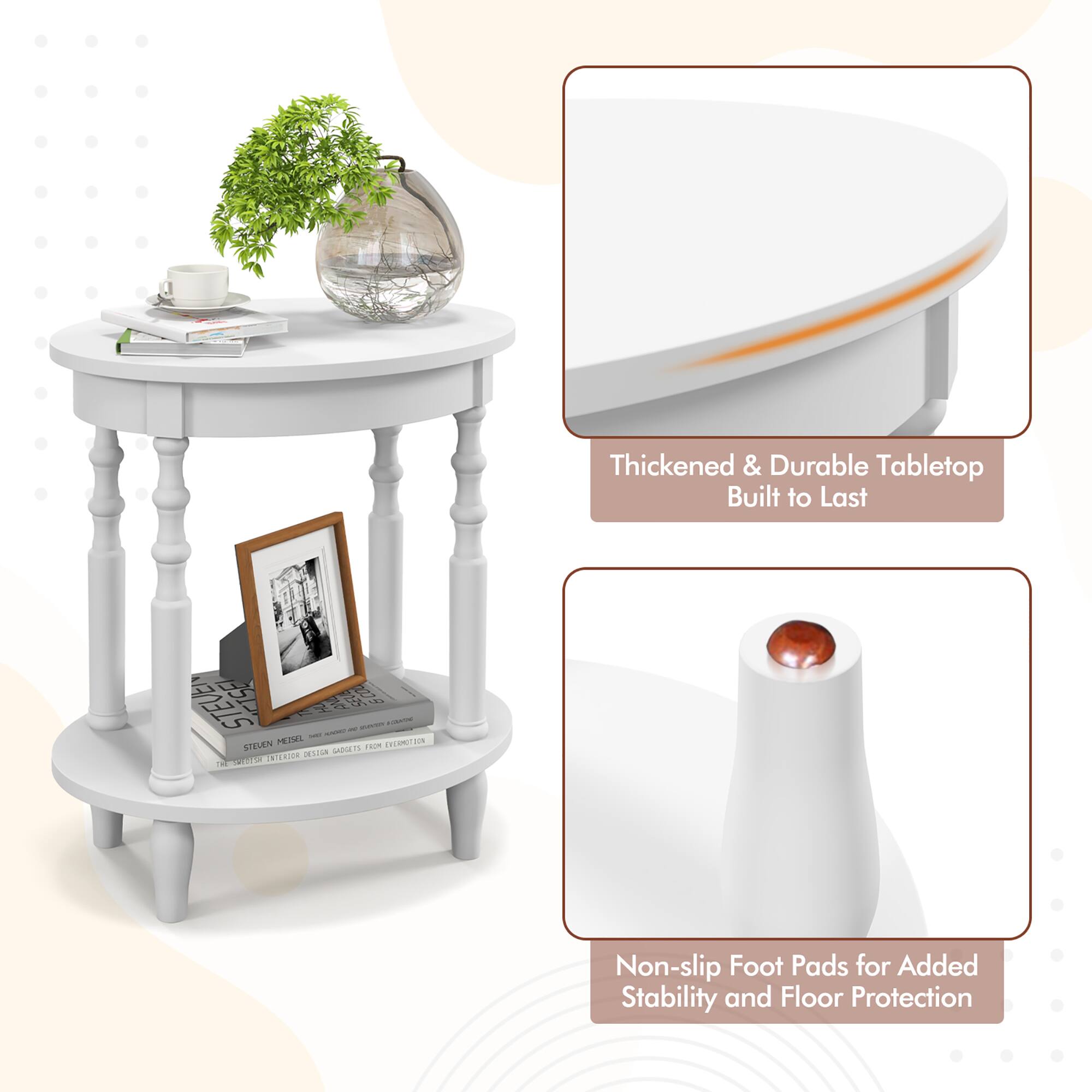 Thickened & Durable Tabletop Built to Last

Non-slip Foot Pads for Added Stability and Floor Protection