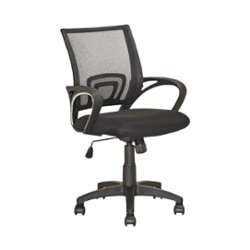 CorLiving - 5-Pointed Star Linen Fabric Office Chair - Black - Front_Zoom