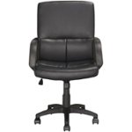Front. CorLiving - 5-Pointed Star Foam and Leatherette Office Chair - Black.