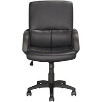 CorLiving - 5-Pointed Star Foam and Leatherette Office Chair - Black - Front_Zoom