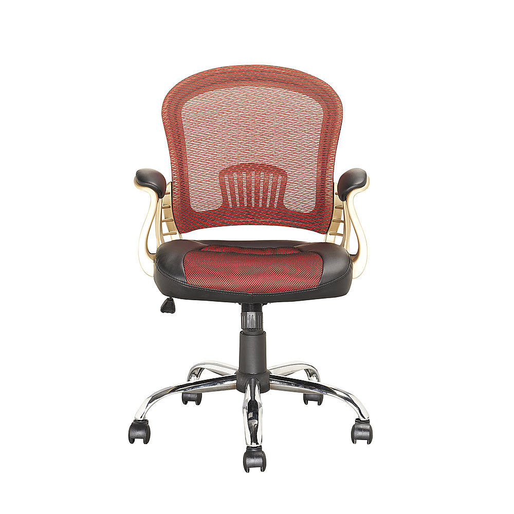 CorLiving Workspace 5-Pointed Star Leatherette and Mesh Office Chair  Silver/Red LOF-258-O - Best Buy