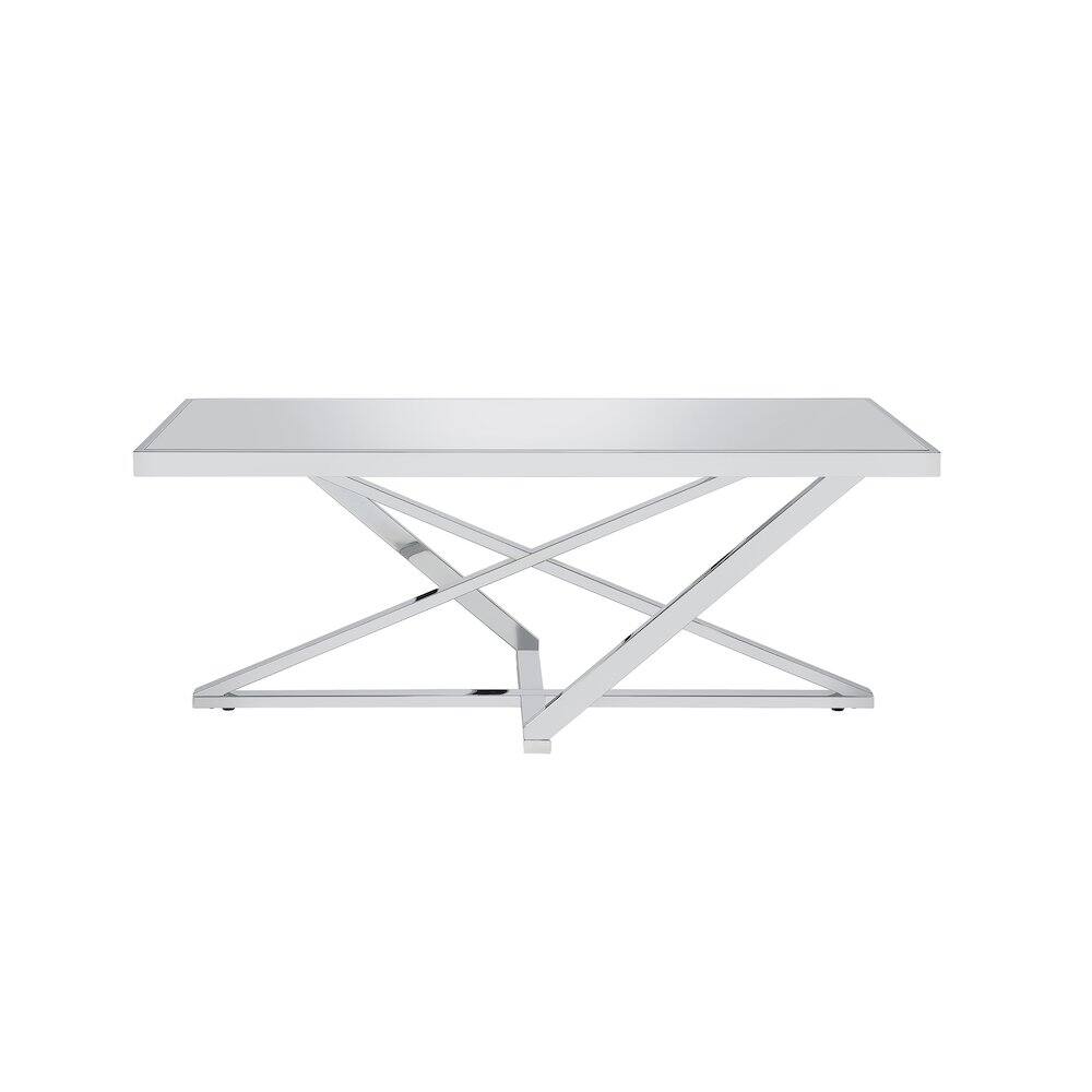 Alt View 1. Furniture of America - Ludington Contemporary Metal Coffee Table in Chrome - Silver.