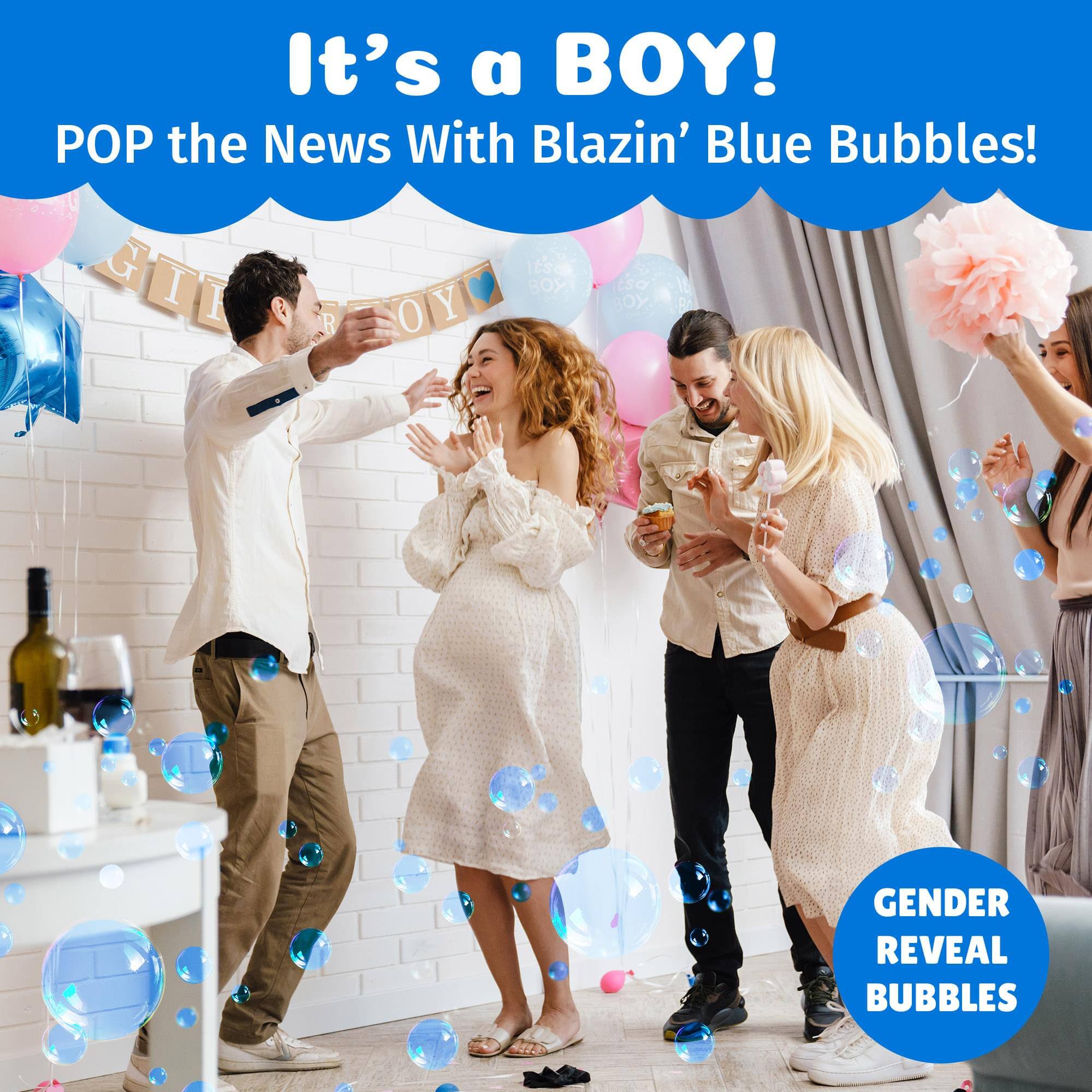 It's a BOY! POP the News With Blazin' Blue Bubbles! GENDER REVEAL BUBBLES