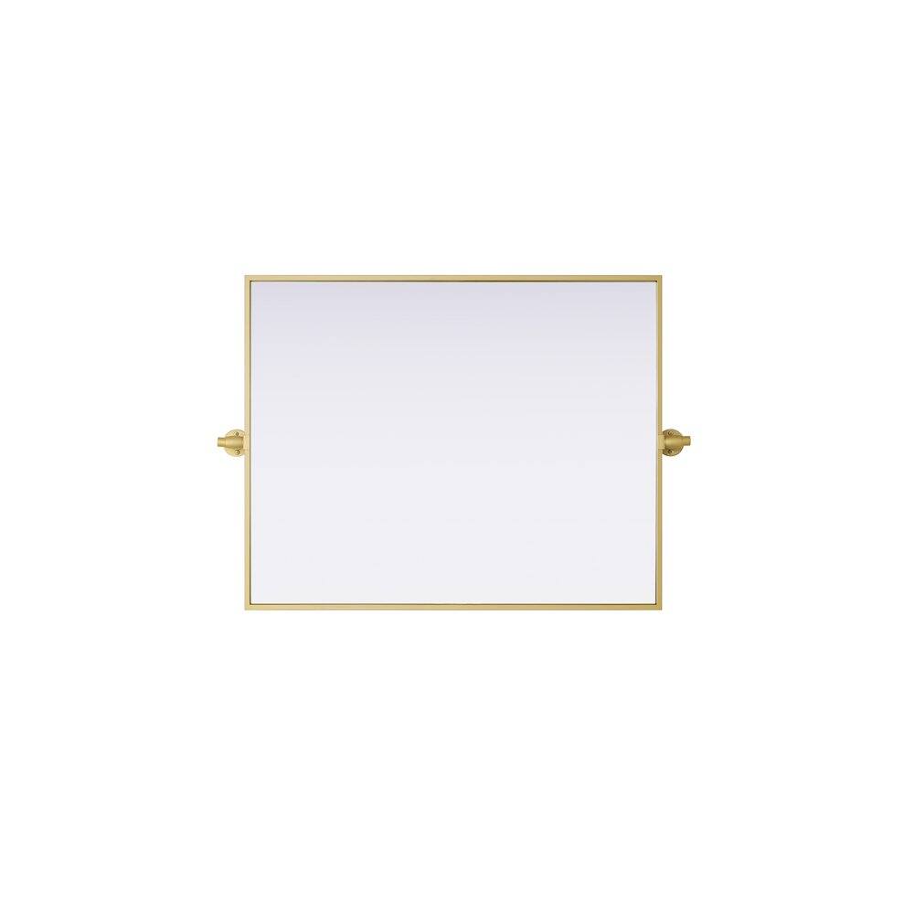 Alt View 2. Elegant Kitchen and Bath - Amoura 24X30 Pivot Mirror In Brass - Brass.