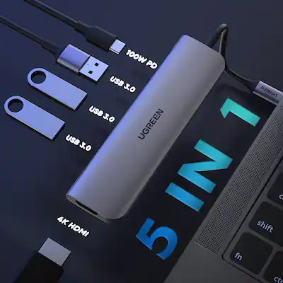 Hub Multifunzione USB-C, Sofisticato Hub HDMI/USB, 1X Presa HDMI, 3X Hub Multifunzione USB-C, Sofisticato Hub HDMI/USB, 1X Presa HDMI, 3X