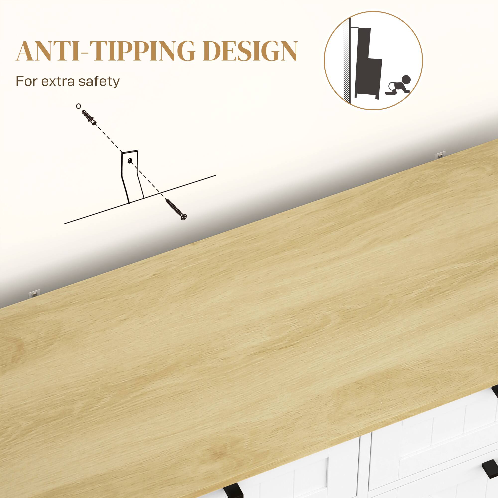 ANTI-TIPPING DESIGN For extra safety