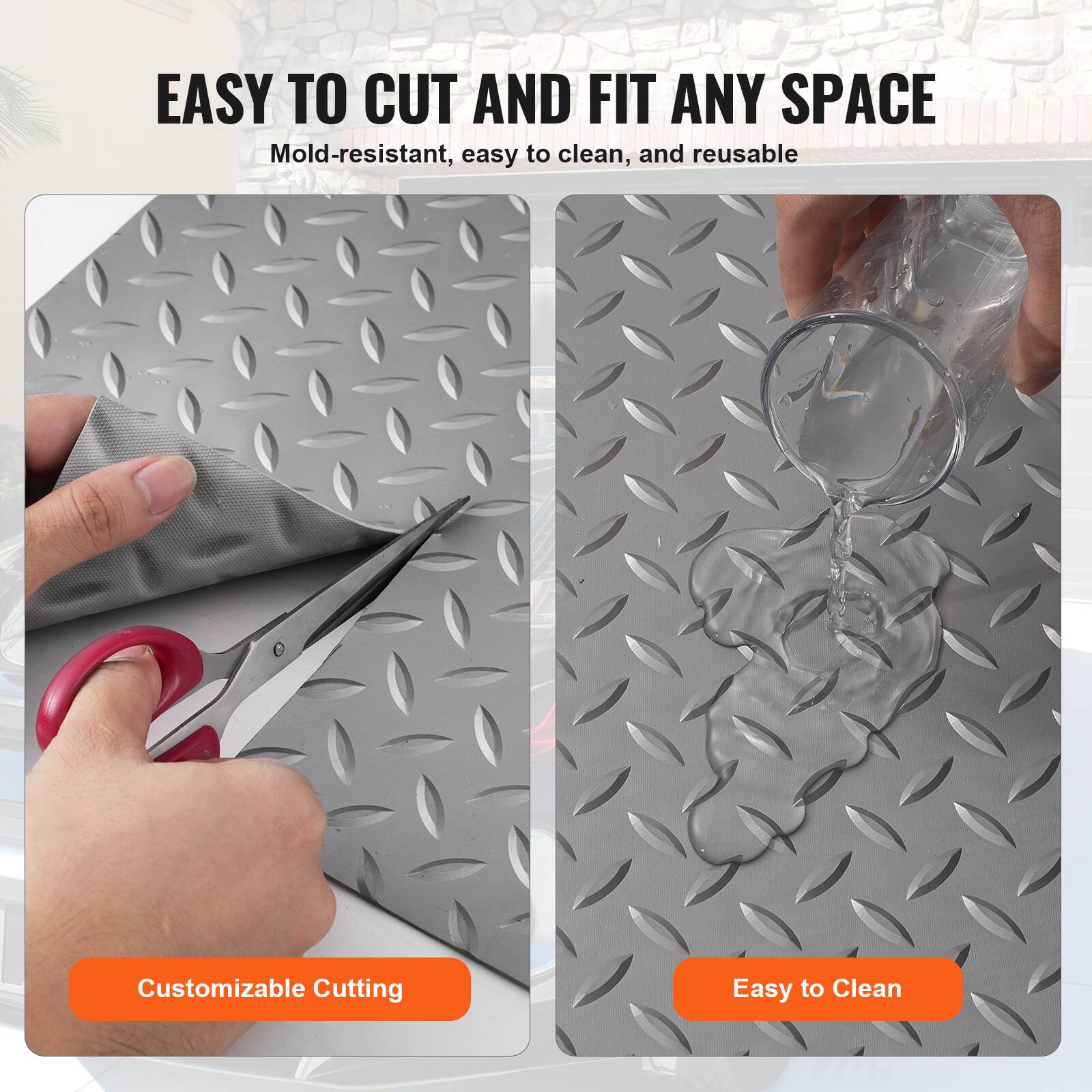 EASY TO CUT AND FIT ANY SPACE  
Mold-resistant, easy to clean, and reusable  

Customizable Cutting  
Easy to Clean
