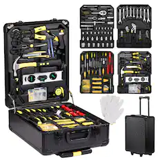 Front. Winado - 799 Pieces Tool Set Mechanics Tool Kit with Trolley Case Box, Wrenches, Socket, Ratchet Handle, Magnetic Screwdrivers - Black.