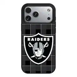 Keyscaper - NFL - Las Vegas Raiders Plaid Magnetic Bump iPhone Case - 17 Air - Black