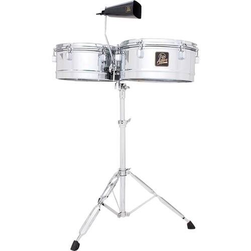 Left. LP - Aspire Timbale kit with Cowbell - Chrome.