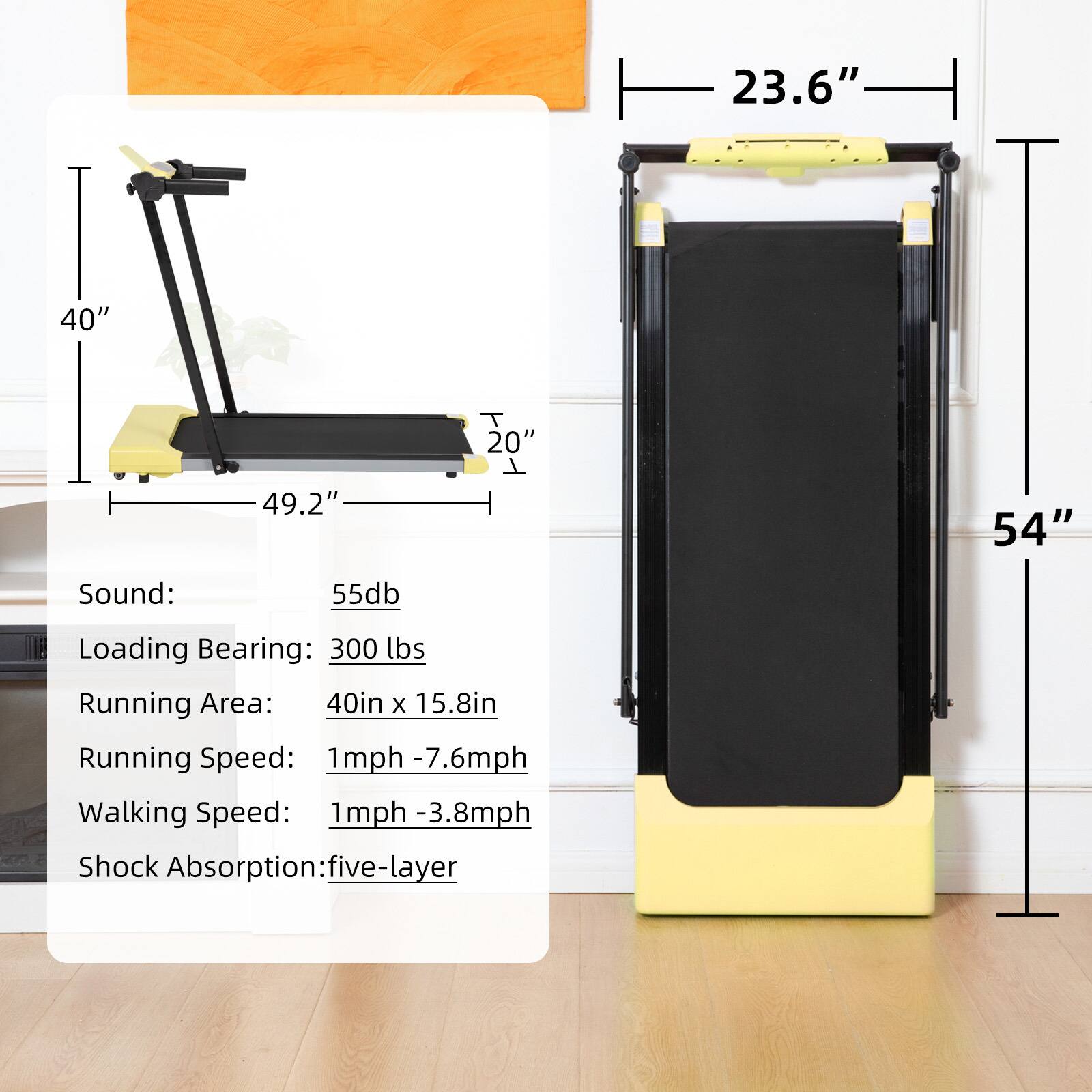 Spaco Home Treadmill with LED Display, 7.5MPH Speed Adjustable, Built ...