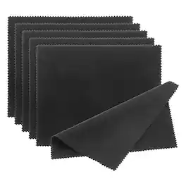 Unique Bargains - Glasses Cleaning Cloth 7"x5.6", 6pcs Polishing Cloth for Lens, Eyeglasses, Screens - Black