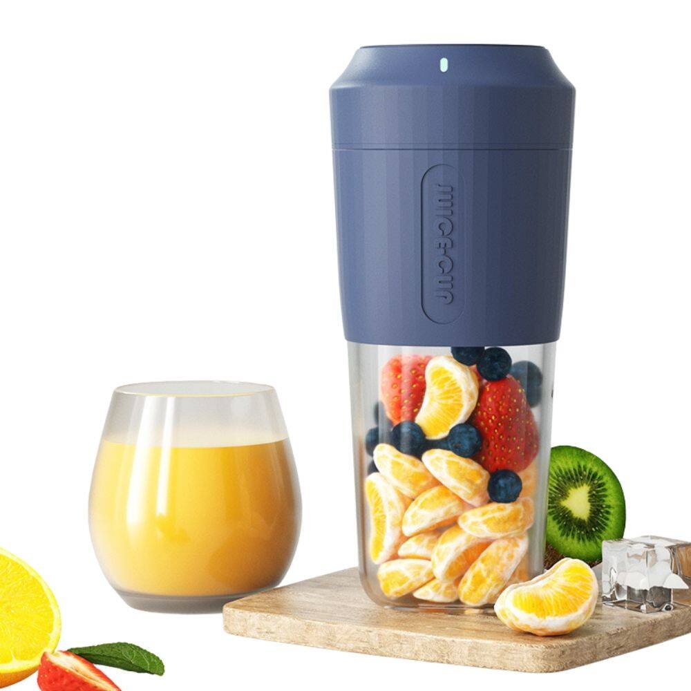 Angle. Forest'nSky - 2-in-1 Portable Juice & Blend Cup: USB Rechargeable Personal Blender for Smoothies, Shakes, Office & Gym in Blue - Blue.