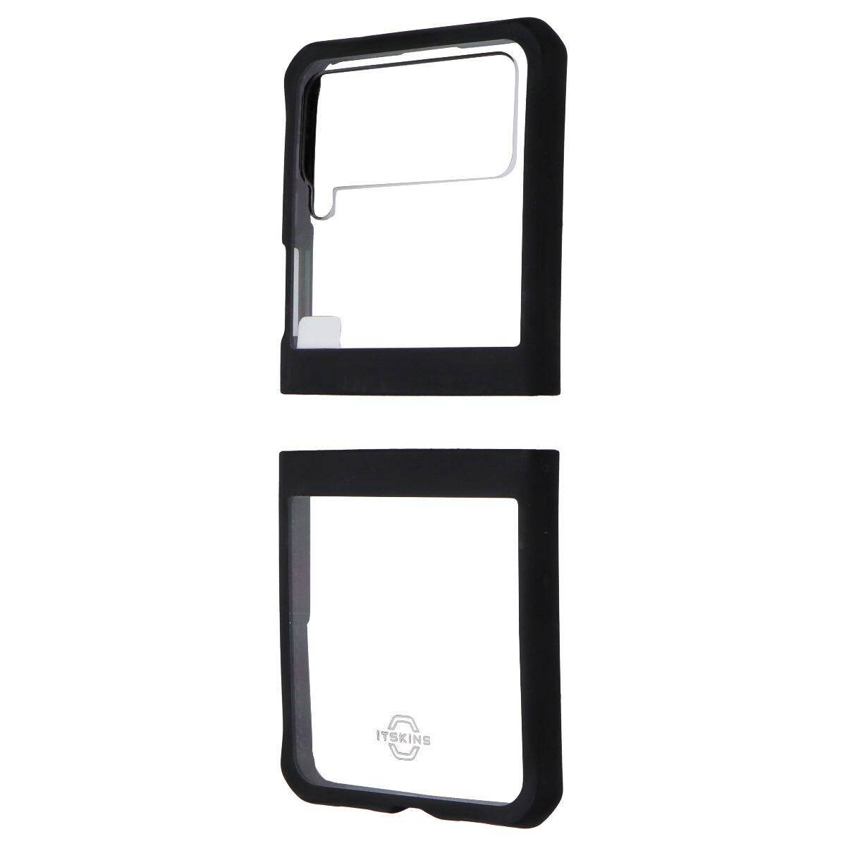 Front. Itskins - ITSKINS Hybrid // Solid Case for Samsung Galaxy Z Flip3 5G - Clear/Black - Black.