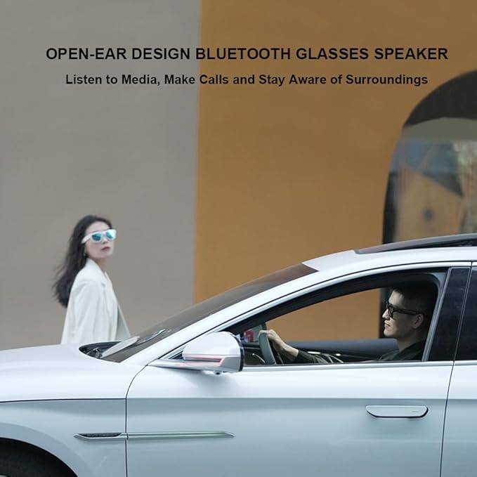OPEN-EAR DESIGN BLUETOOTH GLASSES SPEAKER  
Listen to Media, Make Calls and Stay Aware of Surroundings