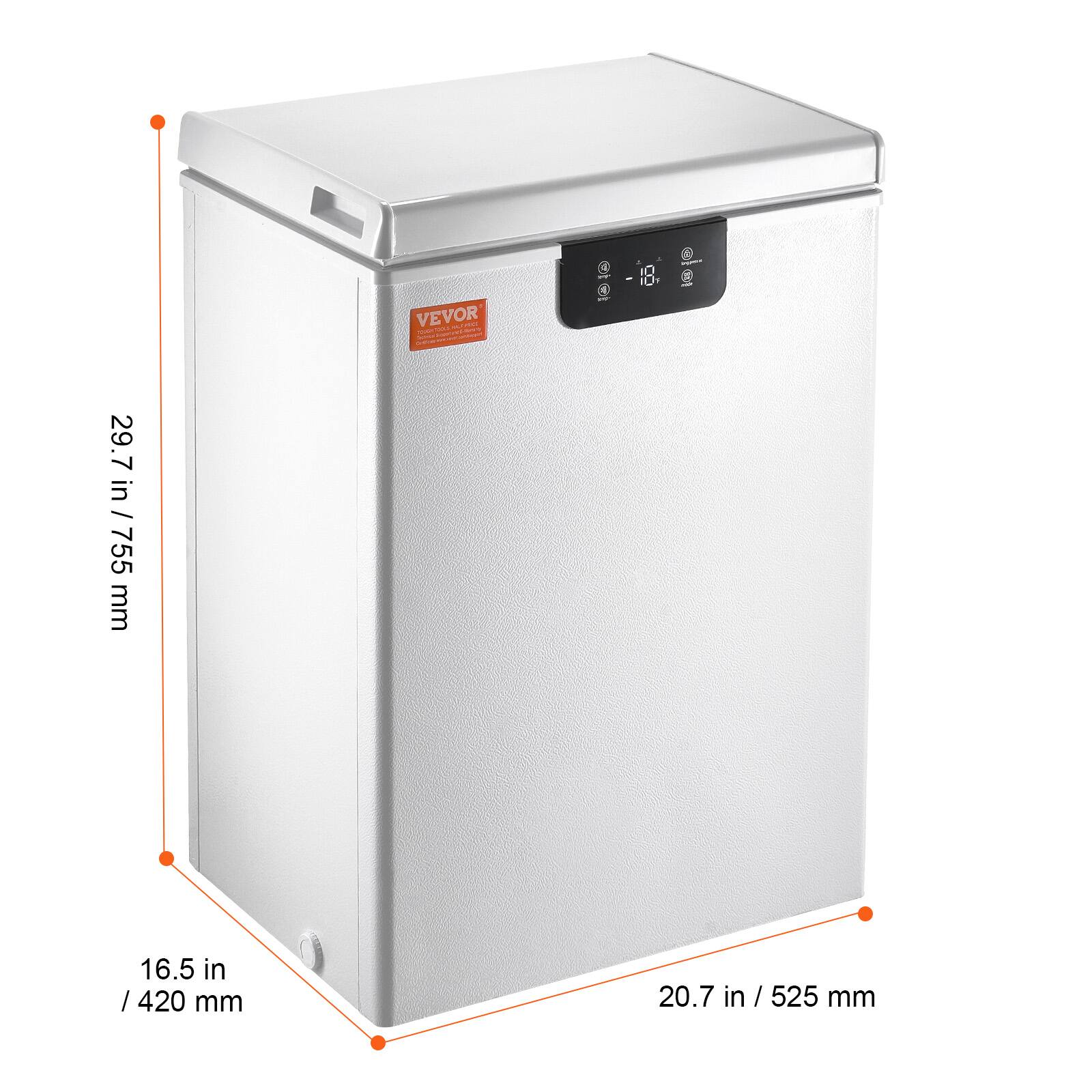 VEVOR

29.7 in / 755 mm

16.5 in / 420 mm

20.7 in / 525 mm