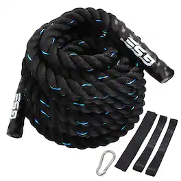 GSE Games & Sports Expert - 1.5" Diameter Battle Rope, Workout Battle Ropes for Home Gym & Outdoor (40FT) - Blue