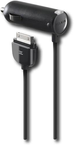 Front Standard. Belkin - Auto Charger for Most Apple® iPod® and iPhone Models.