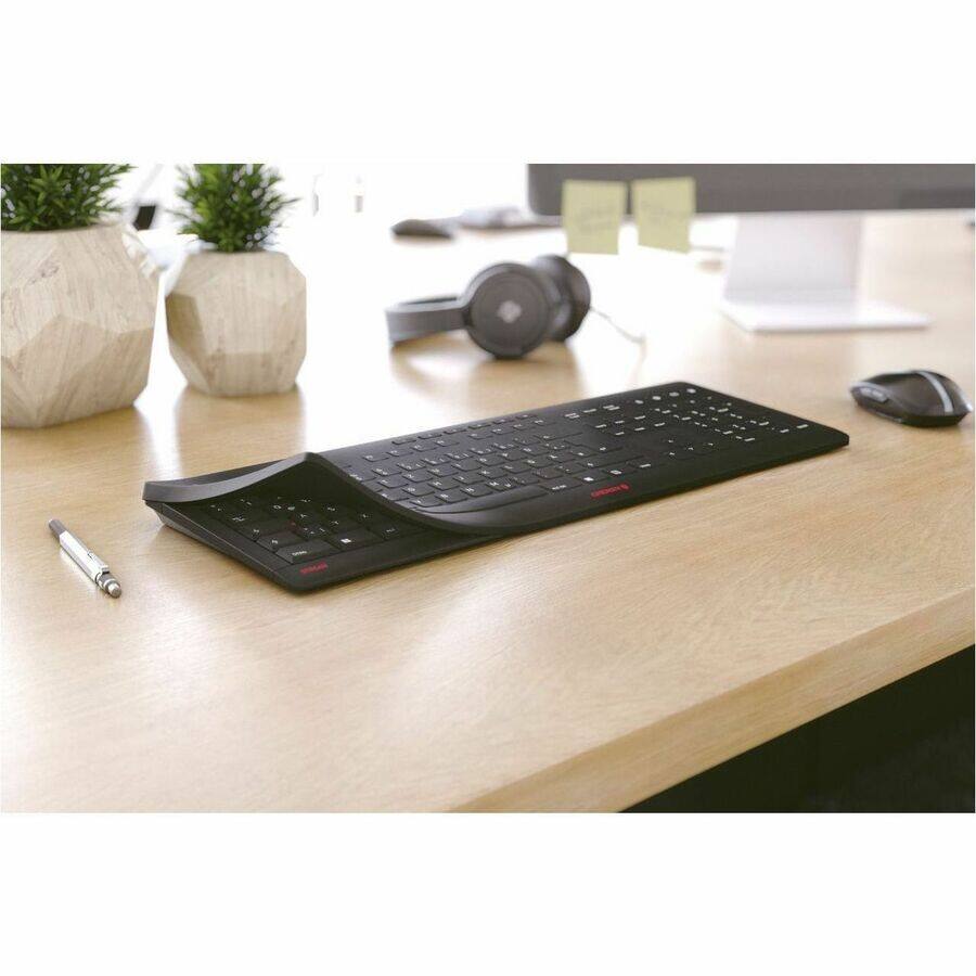 Alt View 2. CHERRY - CHERRY STREAM PROTECT Keyboard Wireless - Wireless Connectivity - RF - 32.81 ft - 2.40 GHz - USB Type A Interface - Jet Black.