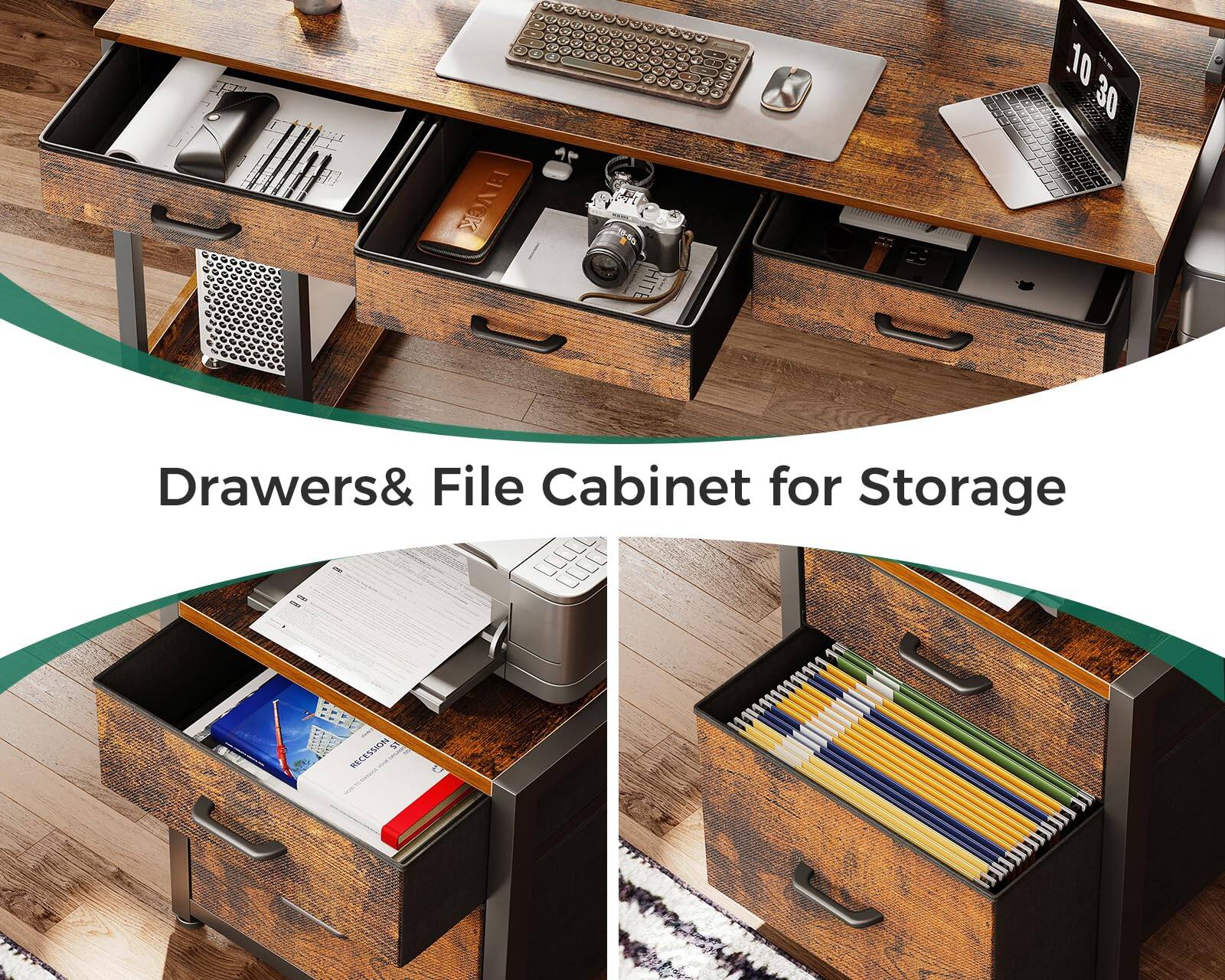 Drawers & File Cabinet for Storage