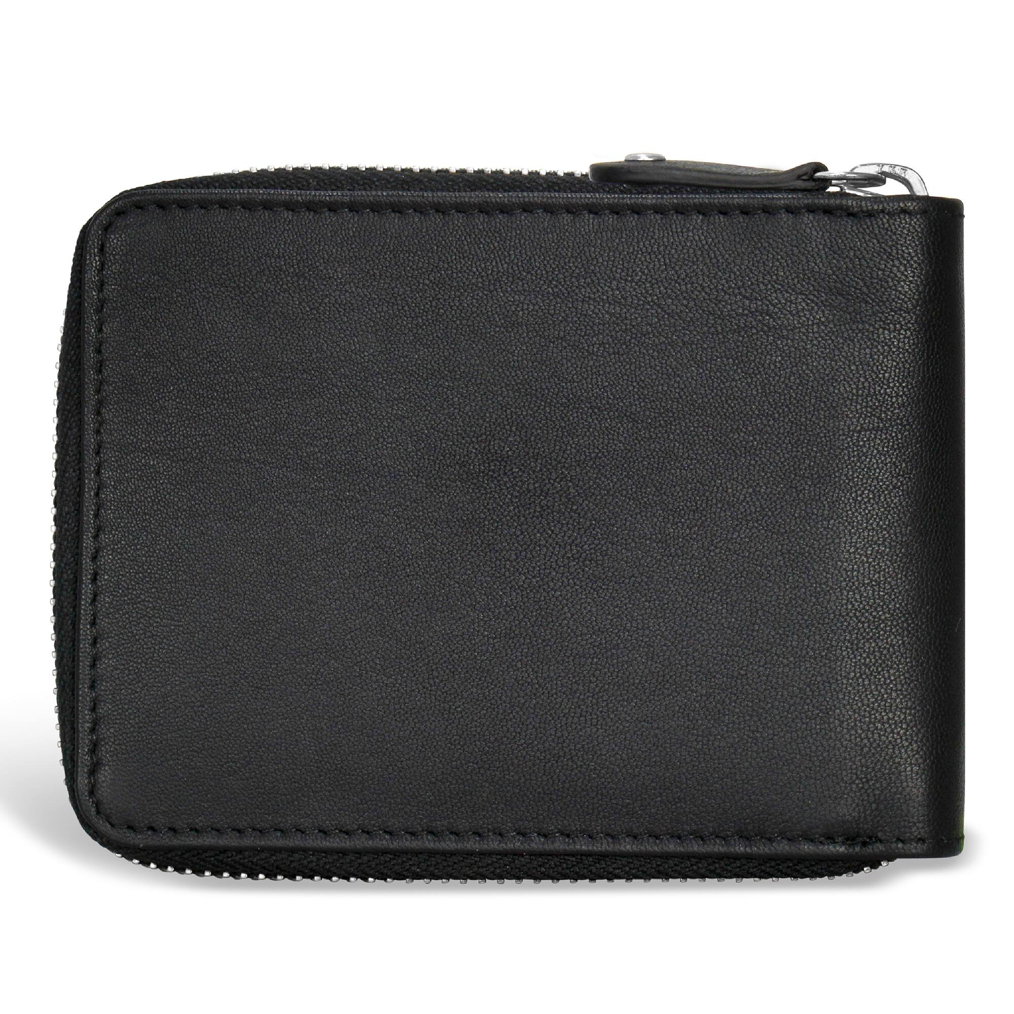 Back. Champs - Iconic Collection Leather Zip Around Wallet - BlackBlack.