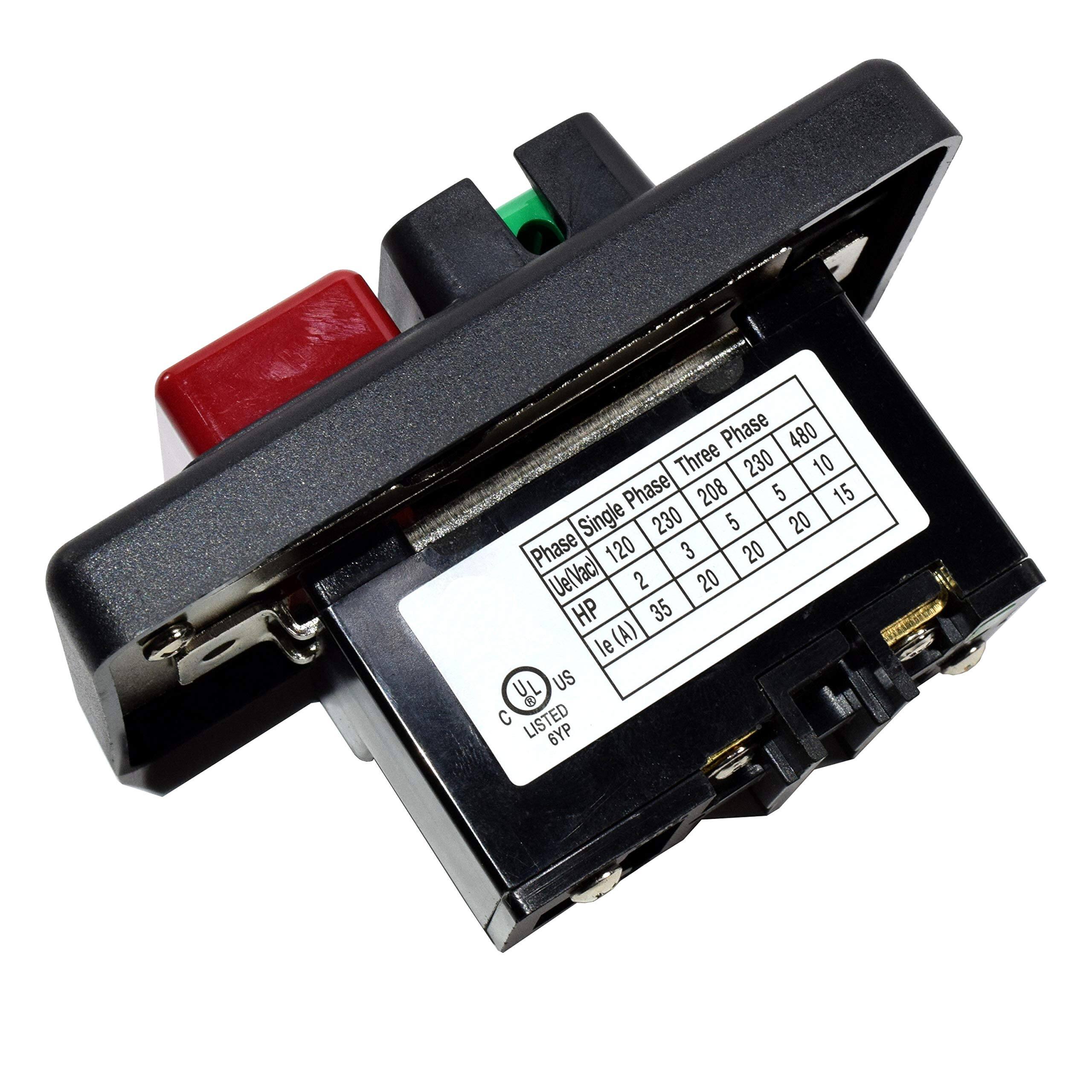 Phase 480 Three 230 10  
Phase 208 5 15  
Single 230 5 20  
Phase 120 3 20  

Ue (Vac)  
Uel (Vac)  
HP  
le (A)  

US  
C LISTED  
6YP TMMOT