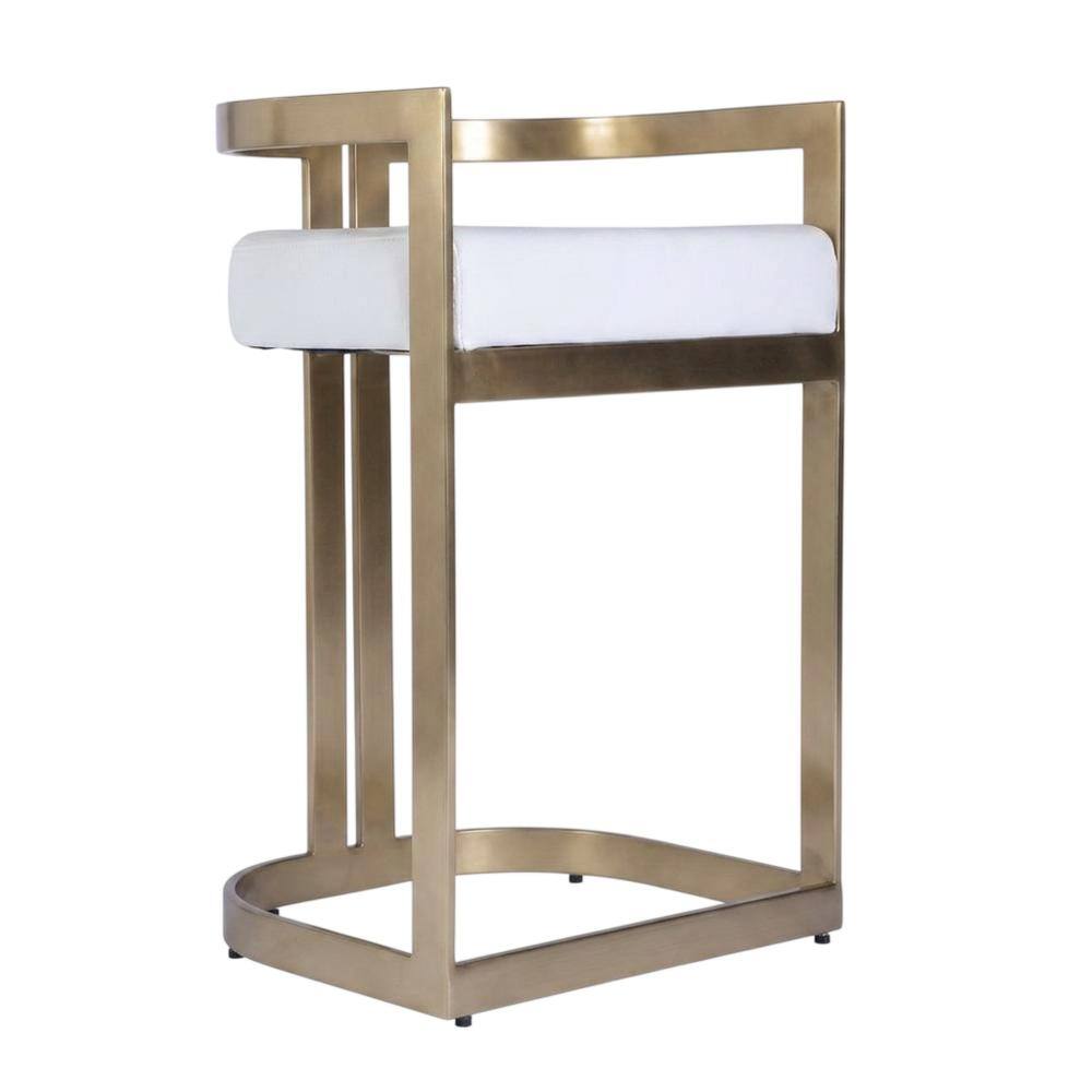 Angle. Butler Specialty - Clarence Faux Leather 23" Dining Stool - White.