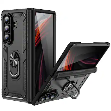 Front. SaharaCase - Raider Series Armor Pro Case for Samsung Galaxy Z Fold7 - Scorpion Black.