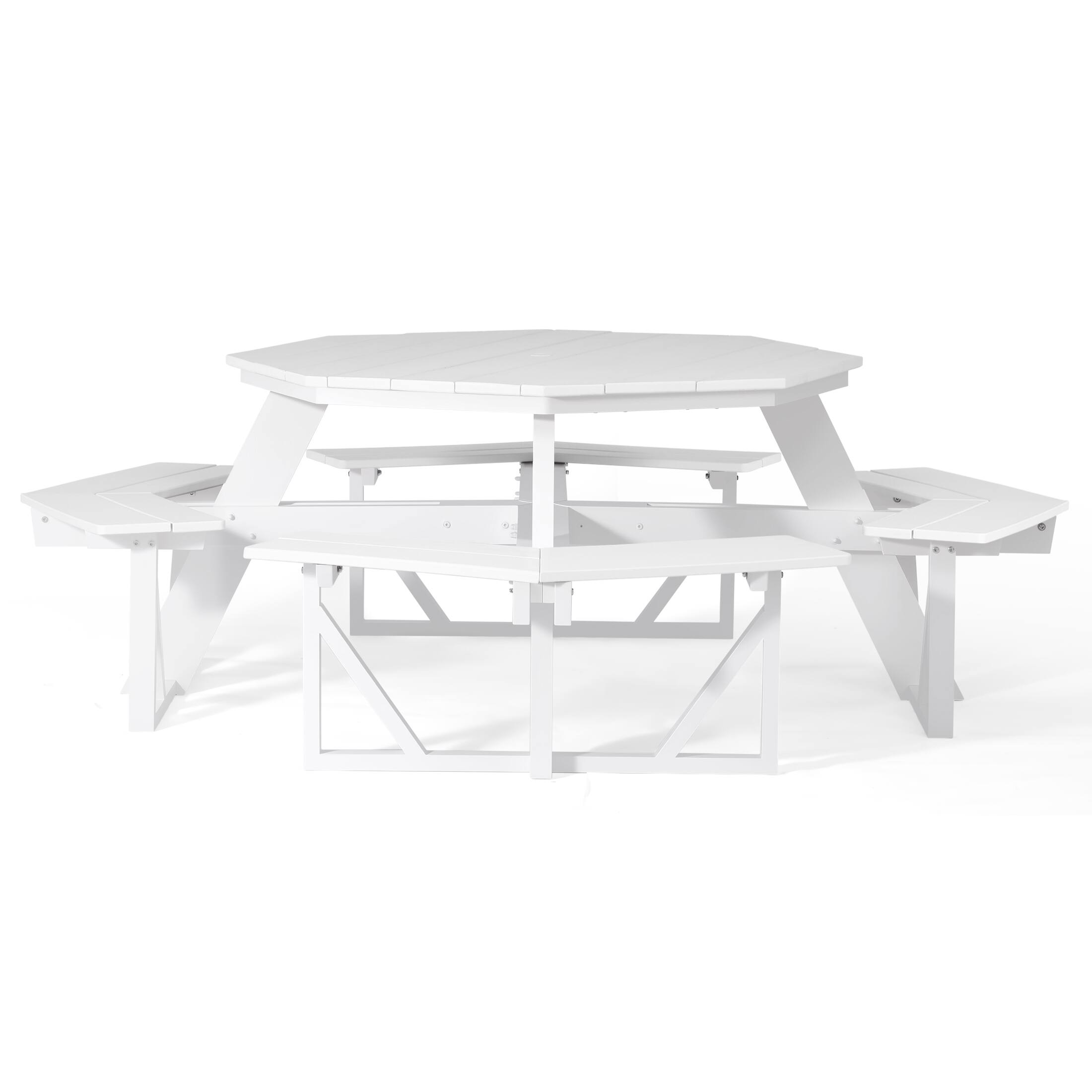 WestinTrends Greenville Outdoor 48" HDPE 8 Person Patio Octagon Picnic ...