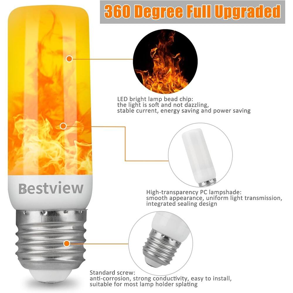 360 Degree Full Upgraded

LED bright lamp bead chip:
- The light is soft and not dazzling, stable current, energy saving and power saving

High-transparency PC lampshade:
- Smooth appearance, uniform light transmission, integrated sealing design

Standard screw:
- Anti-corrosion, strong conductivity, easy to install, suitable for most lamp holder splating