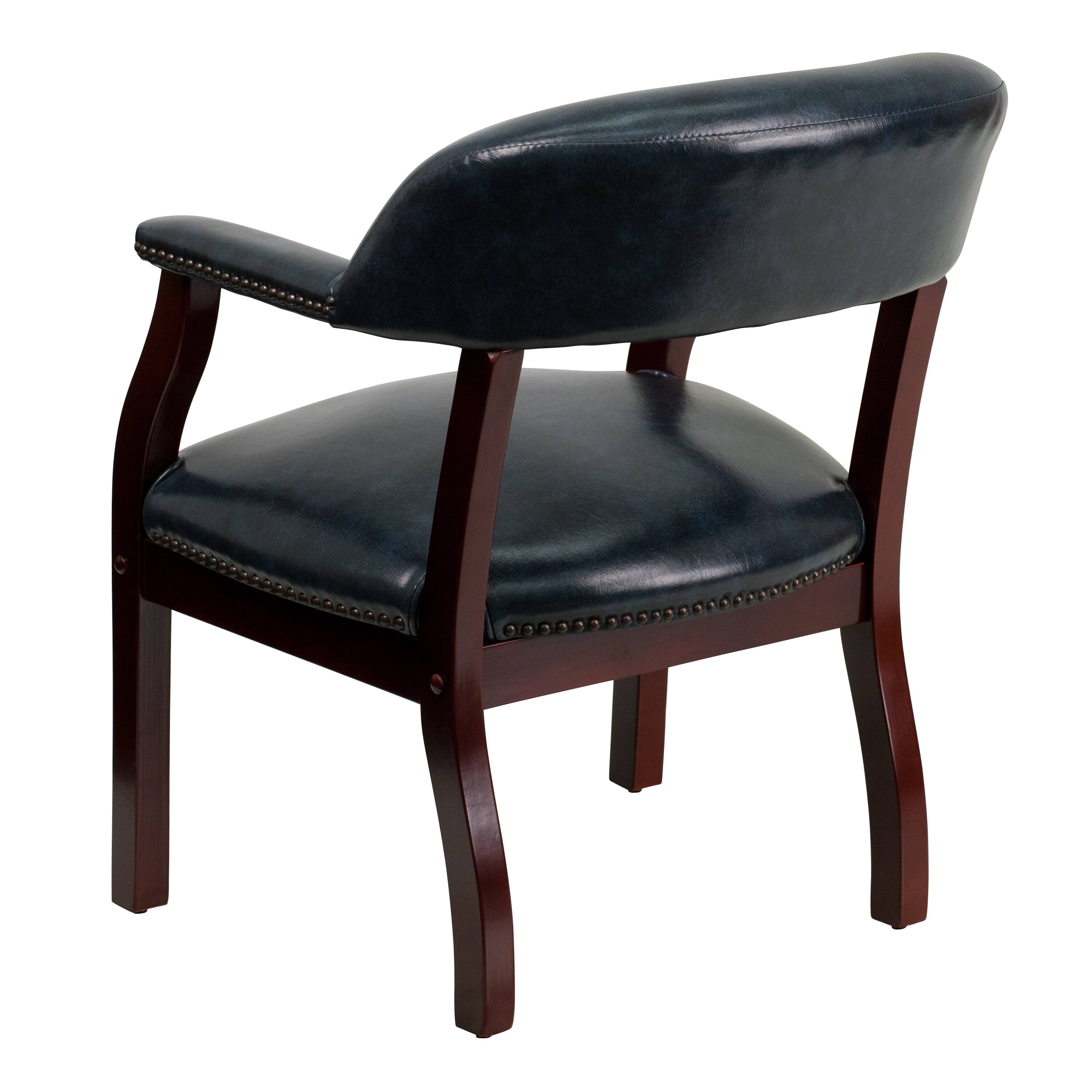 Alt View 5. Emma + Oliver - Conference Chair with Accent Nail Trim - Navy Vinyl.