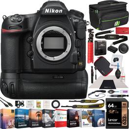 Nikon - D850 DSLR Camera 45.7MP 4K FX Digital SLR Body Battery Grip Pro Accessory Bundle