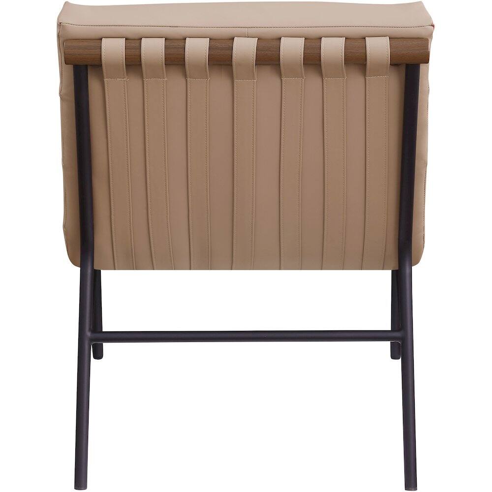Alt View 3. Meridian Furniture - Burke Tan Vegan Leather Accent Chair - Brown.