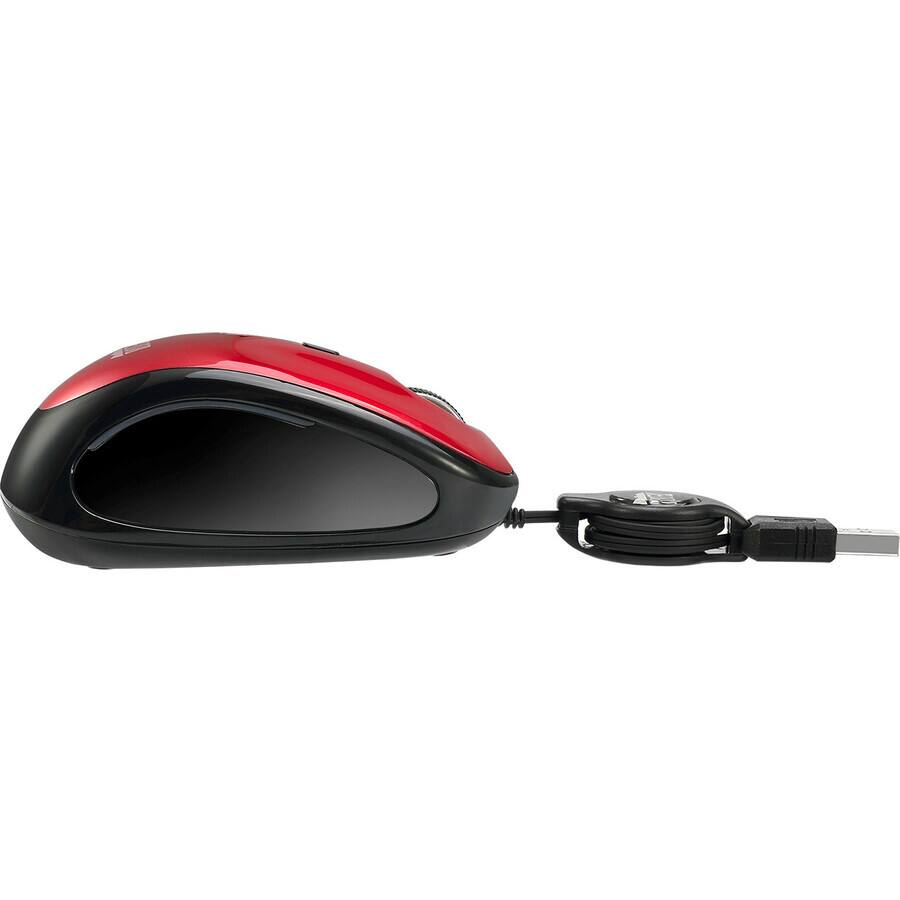 Alt View 7. Adesso - Adesso iMouse S8R - USB Illuminated Retractable Mini Mouse - Optical - Cable - Red - USB 2.0 - 1600 dpi - Scroll Wheel - Red.