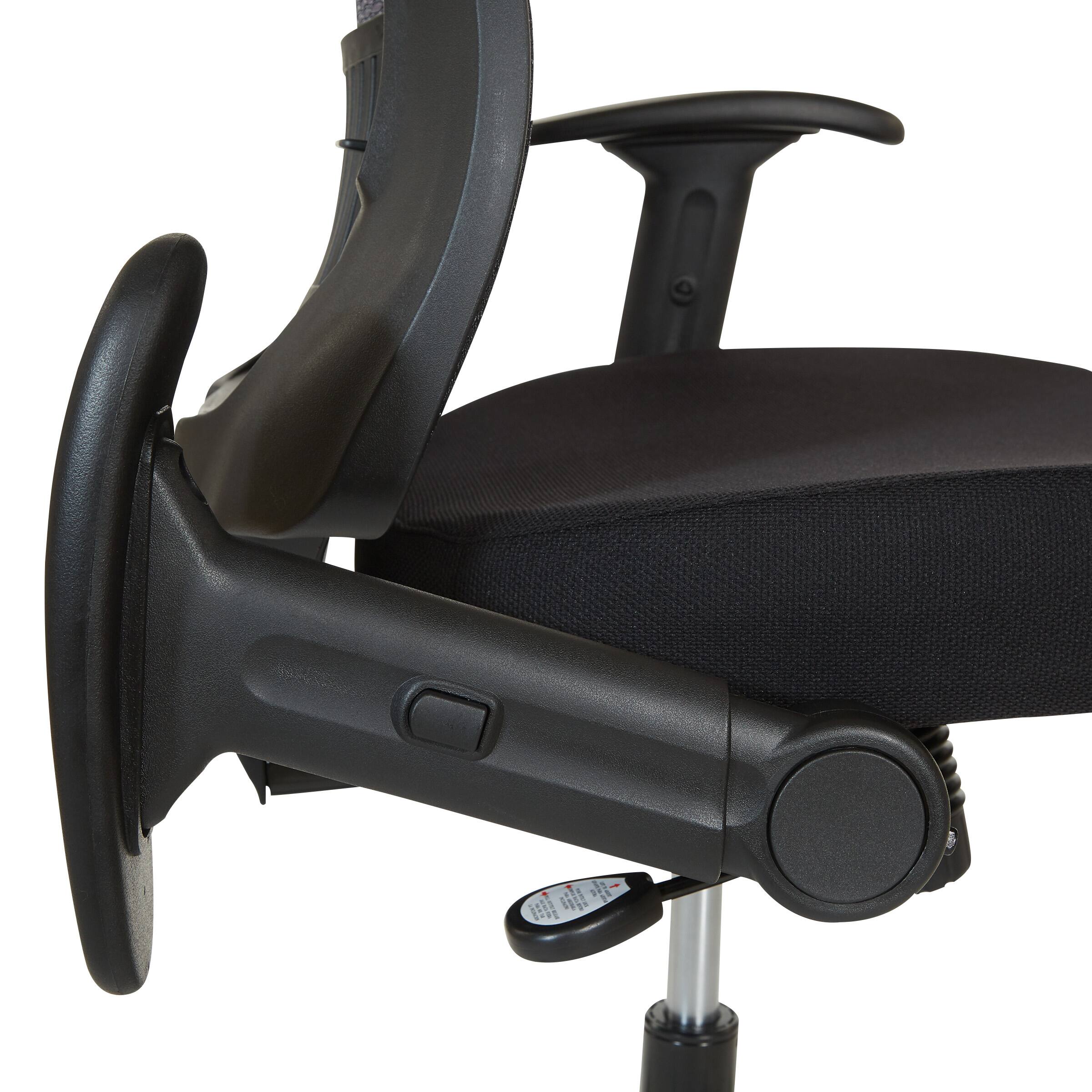 Alt View 4. Office Star Products - Dark Air Grid Back Managers Chair - Black.