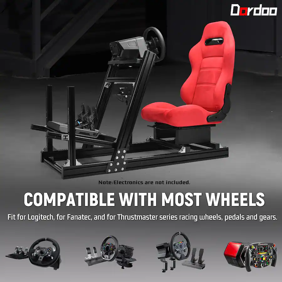 Custom Sim Cockpits Dardoo Aluminum Profile Professional Racing Simulator Cockpit, Equipped ...