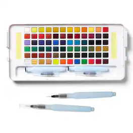 Sakura - Koi Studio Kit, 72 Colors, 2 Water Brushes, 2 Sponges, 2 Palettes