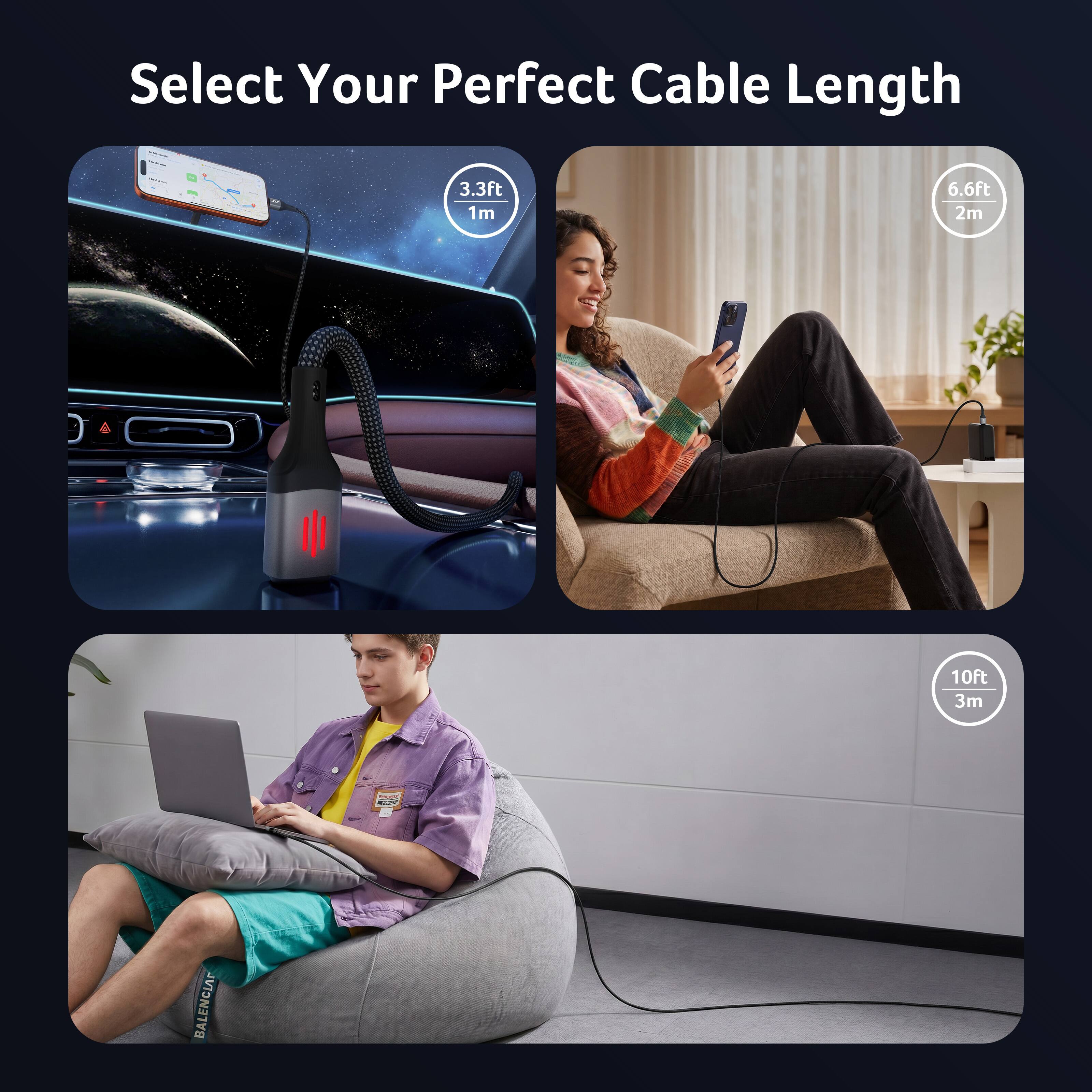 Select Your Perfect Cable Length

3.3ft 1m  
6.6ft 2m  
10ft 3m
