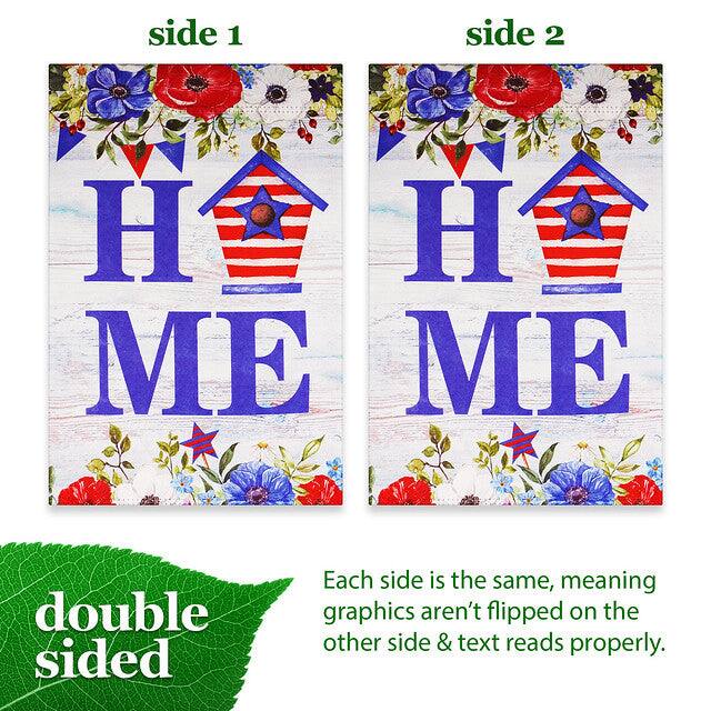 side 1 side 2  
H ME  
H ME  

double sided  

Each side is the same, meaning graphics aren't flipped on the other side & text reads properly.