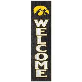 Jardine - Iowa Hawkeyes 12'' x 48'' Welcome Outdoor Leaner - Black
